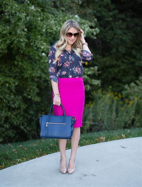 Pink Pencil Skirt For Fall Linkup 117 • The Mix Pink Pencil Skirt