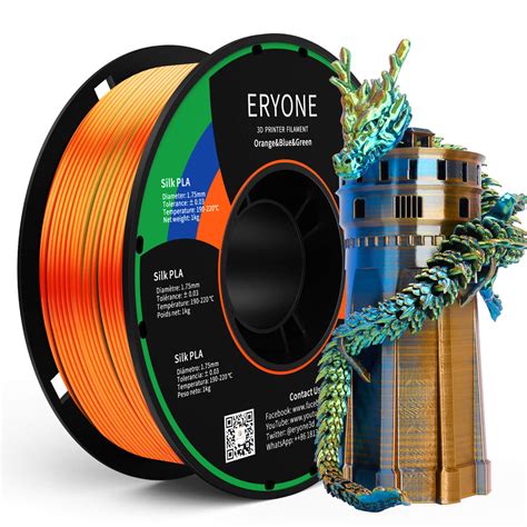 Eryone Triple Color Silk Pla Filament For 3d Printers1kg 22lbsspo