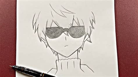 Anime Boy With Glasses Drawing