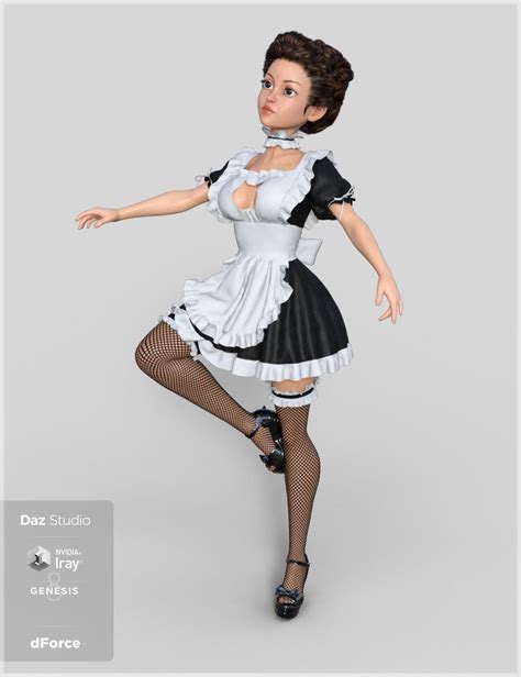 Dforce French Maid Servant Outfit For Genesis Female S Daz D