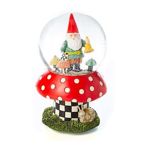 Mackenzie Childs Woodland Gnome Snow Globe Figurine New With Box