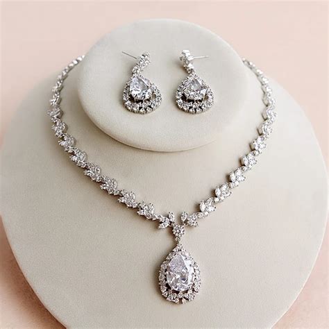 Aliexpress Com Buy Wedding Ornaments Zirconia Crystal Jewelry Set