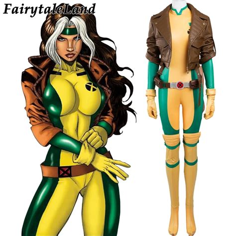 2017 X Men Rogue Cosplay Costume For Adult Women Halloween Costumes Superhero Women Sexy Leather