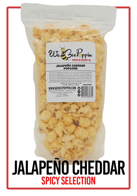 We Bee Poppin Jalapeno cheddar cheese popcorn | Cheese popcorn, Jalapeno cheddar, Flavored popcorn