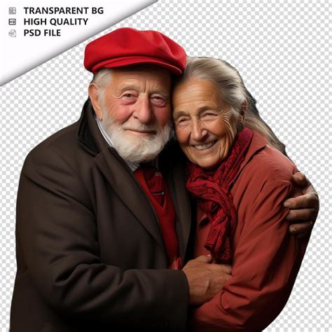 Premium Psd Romantic Old German Couple Valentines Day With Huging Ele