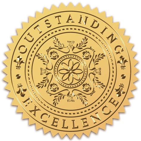 Buy Craspire Gold Foil Certificate Seals Outstranding Excellence