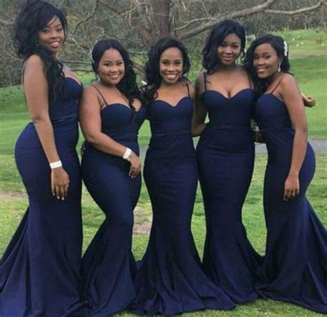 South African Black Girls Long Bridesmaid Dress