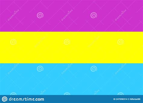 Pansexual Pride Flag Colorful Horizontal Stripes Magenta Yellow