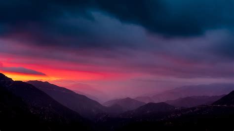Pink Sky Over The Mountains Wallpaper Backiee