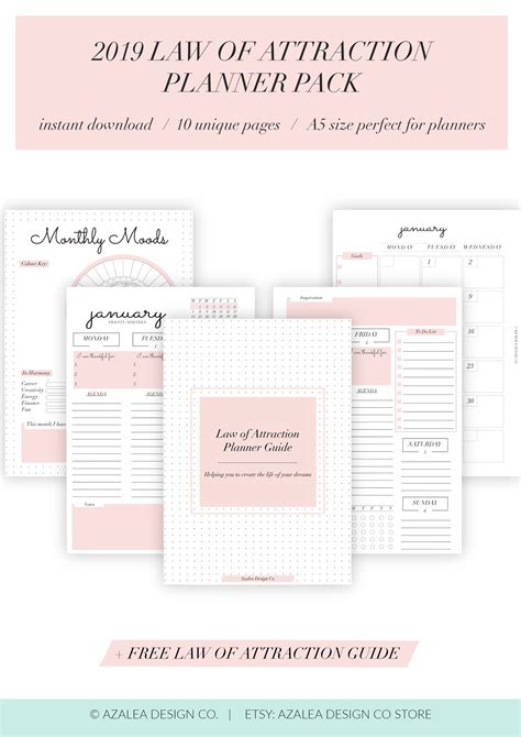 The law of attraction planner will be your secret unfair advantage for 2020. 2020 Law of Attraction Weekly Planner Printable Pack ...