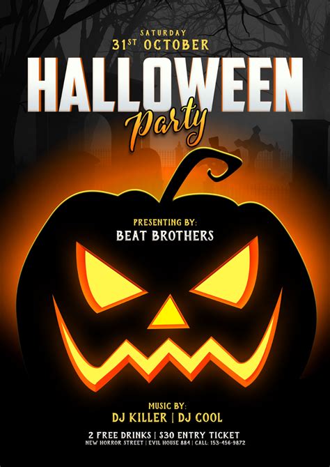 Halloween Party Poster Halloween Party Night Halloween Flyer Free Halloween Halloween Design