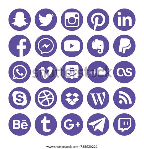 Collection Popular Social Media Icons Stock Photo Edit Now 738530221