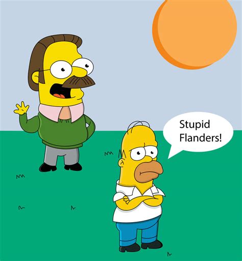 Homer Simpson And Ned Flanders The Simpsons By 4and4 On Deviantart