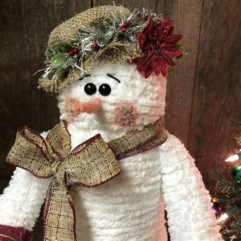 Stuffed Snowman Marilyn Snowman Handmade Etsy Snowman Crafts Diy