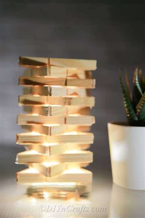 How To Make A Decorative Lamp Out Of Clothespins Wooden Clothespin