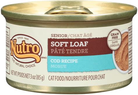 In addition, it contains healthy whole grains, garden vegetables, and fruits. Nutro Senior Soft Loaf Cod Recipe Canned Cat Food | PetFlow