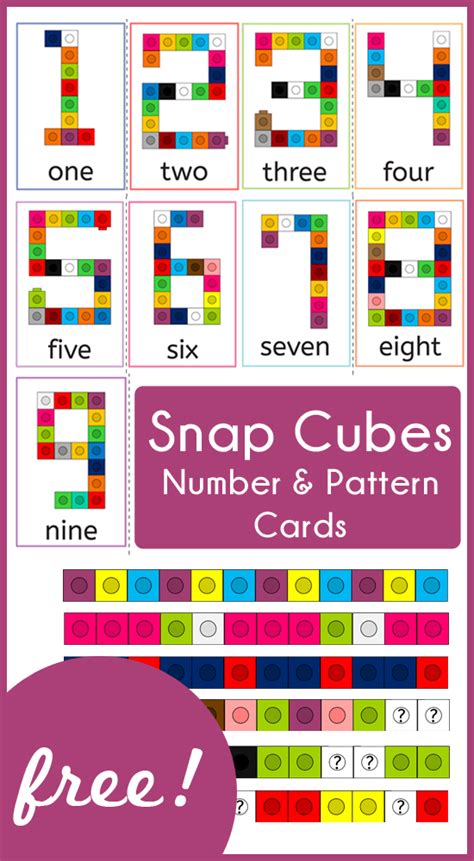 Snap Cubes Number And Pattern Cards One Beautiful Home