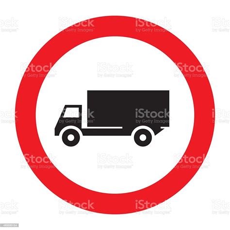 Traffic Sign Prohibiting Thoroughfare Of Lorries Stock Illustration