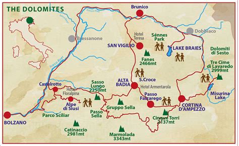 Dolomites Italy Map Compressportnederland