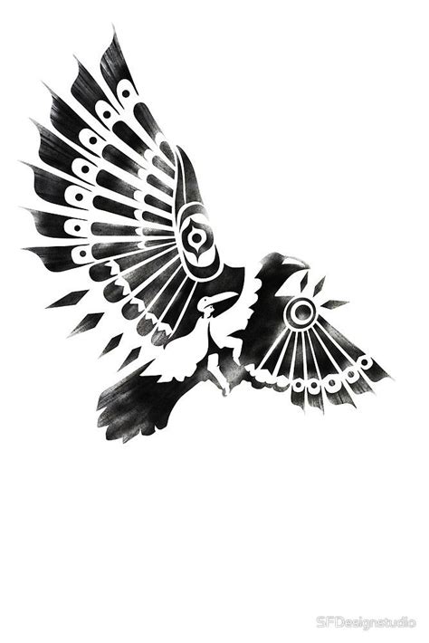Raven Crow Shaman Tribal Tattoo Design By Sfdesignstudio Tatouages
