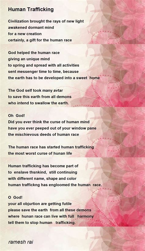 Stop Human Trafficking Poems