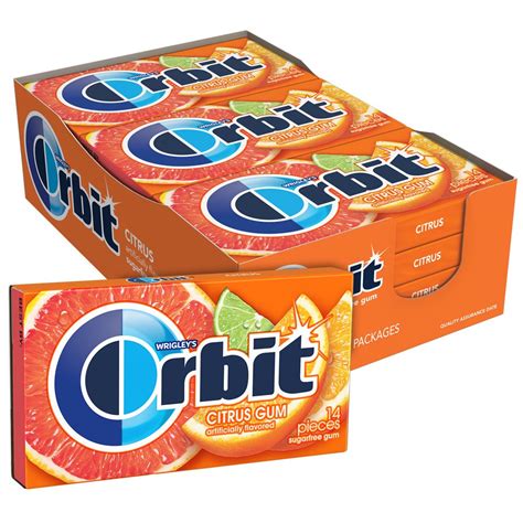 Orbit Citrus Sugar Free Bulk Chewing Gum 14 Pc 12 Ct