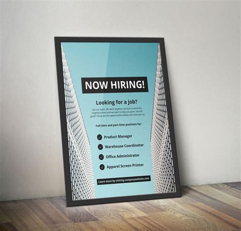 Now Hiring Modern Business Poster Idea Venngage Poster Examples
