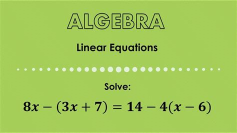 Linear Equations Example Youtube