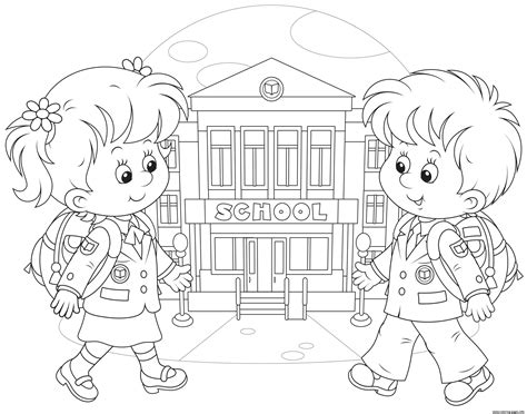 Back To School Kids Coloring Page Printable