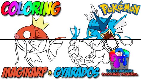 How To Color Magikarp And Gyarados Pokemon Coloring Page Youtube