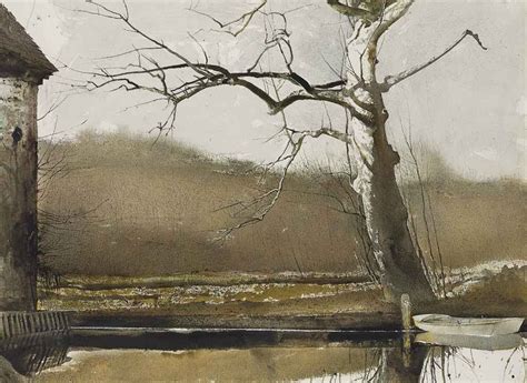 Clock Without Hands Flat Boat Andrew Wyeth 1917 2009 Watercolor