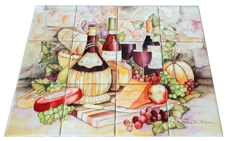 Decorative Wine Tile Kathy Chianti Tile Mural Tile Murals Mural