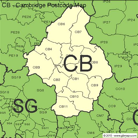 Cambridge Postcode Area And District Maps In Editable Format
