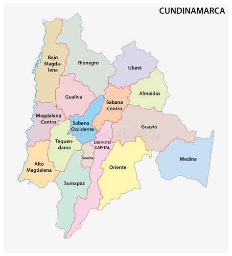 Mapa Administrativo Y Político Del Vector Del Departamento Colombiano