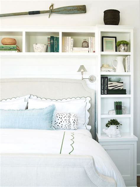 See more ideas about white storage, white storage cabinets, storage. HOME DZINE Bedrooms | Storage ideas around the headboard
