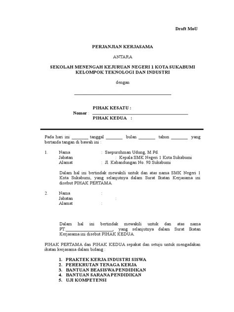 Contoh Draft Mou Pdf