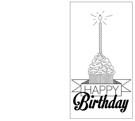 Birthday Card Free Printable Black And White
