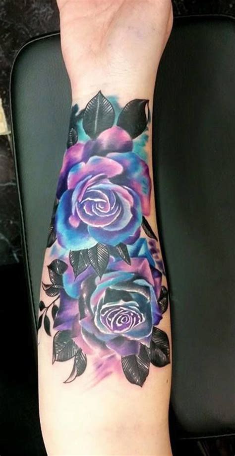 The arm can be divided into two parts. Watercolor Rose Forearm Tattoo Ideas for Women - Realistic ...