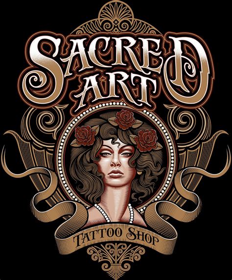 Sacred Art Tattoo Shop Logo On Behance Tattoo Shop Sacred Art Tattoo