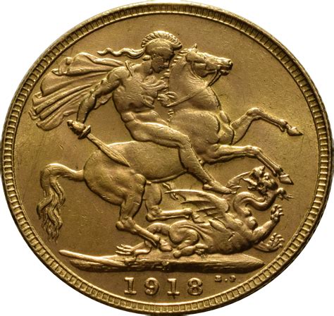 1918 Gold Sovereign - King George V - I - $442