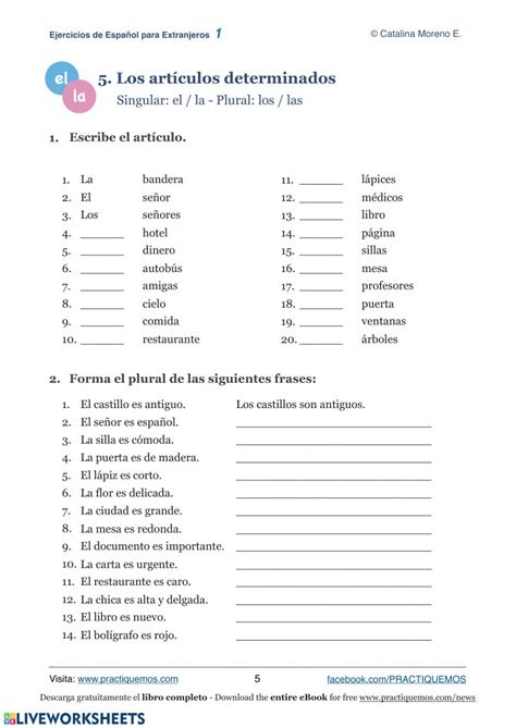 Ejercicio De Gramática Español Ele A1 Básico Spanish Lessons Online