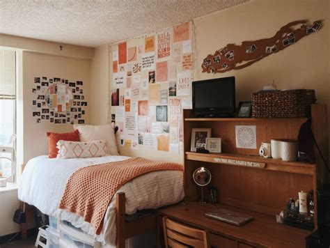 Drexel Dorm • Light Orange Peach • Diy Dorm Room Styles Dorm Room Inspiration College Dorm
