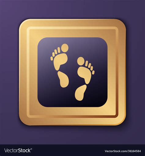 Purple Human Footprint Icon Isolated On Royalty Free Vector