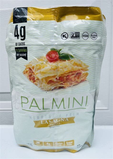 Palmini Lasagna Sheets Hearts Of Palm 3 12 Oz Pouches 4g Carbs Shrink