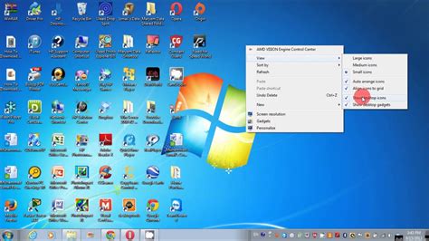 How To Hide Desktop Icons Or Show Desktop Icons In Windows 7 Youtube