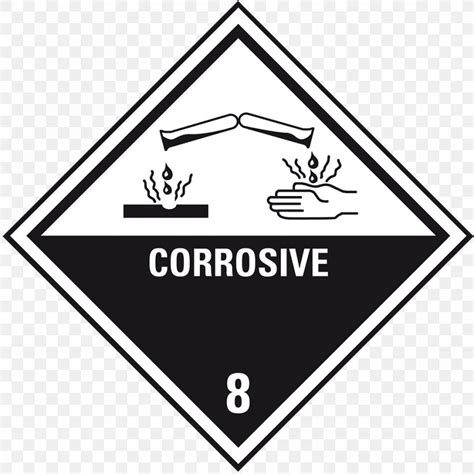 Hazmat Class Corrosive Substances Paper Dangerous Goods Placard Png