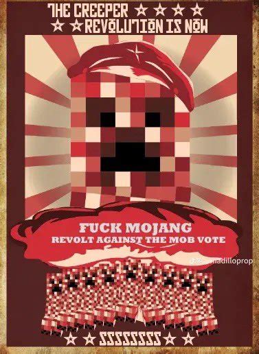 F Mojang And The Mob Vote 2023 Minecraft Mob Vote Revolution End The Mob Vote Know Your Meme