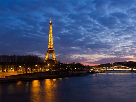 Eiffel Tower Sunset Hd Desktop Wallpaper Widescreen High Definition