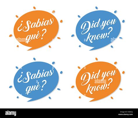 ¿sabía Usted Sabias Que Inglés Español Frase Fotografía De Stock Alamy