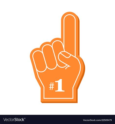 Number 1 Fan Orange Foam Finger Royalty Free Vector Image